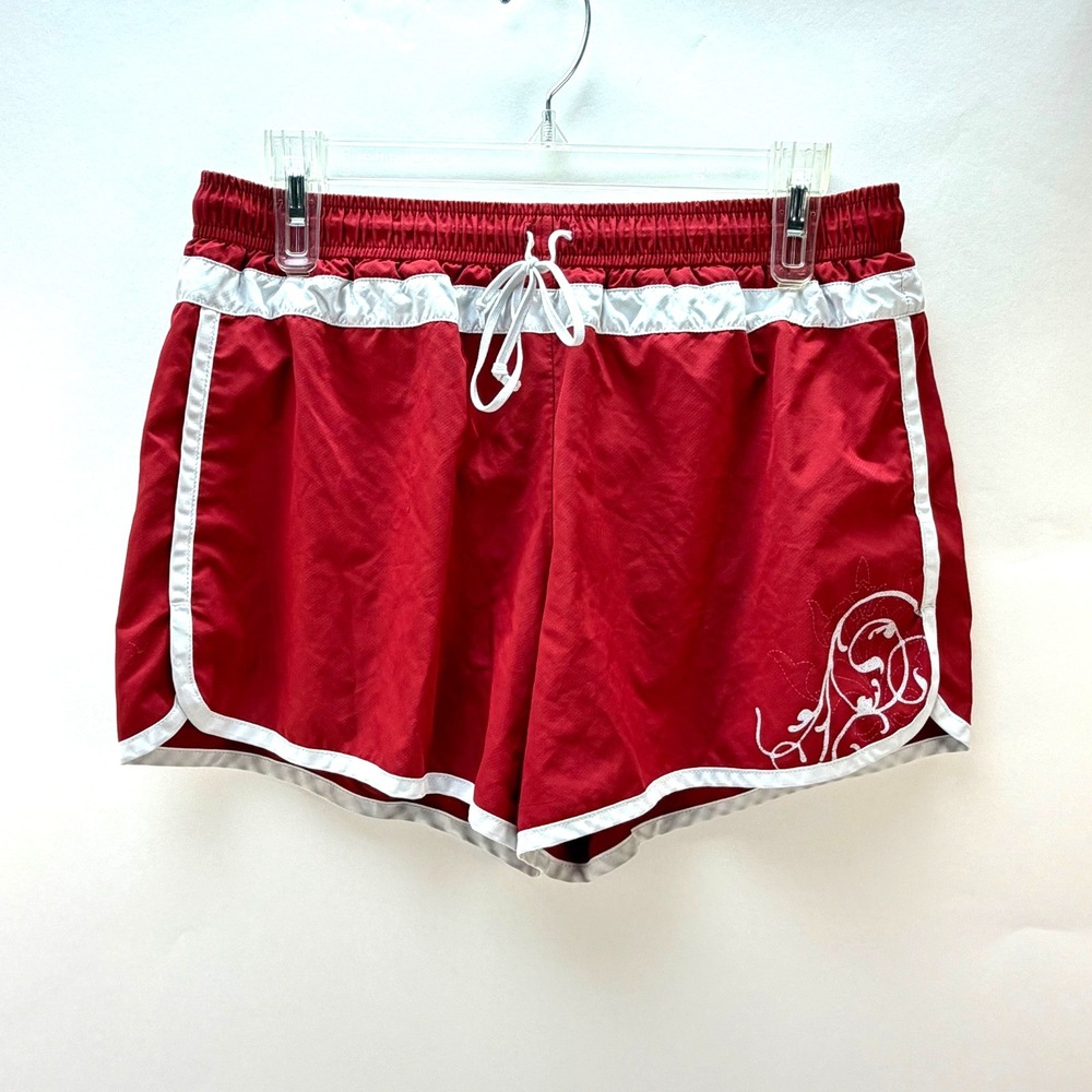 Athleta Red & White Hana Lined 3.5" Running Shorts Womens Size‎ M
